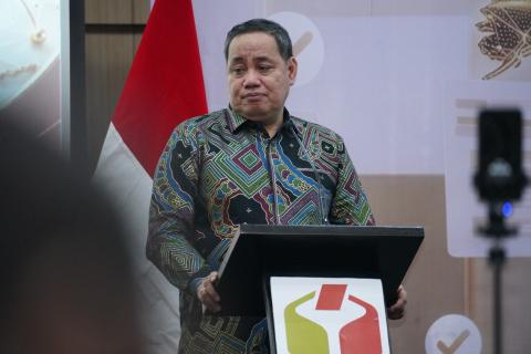 Anggota Bawaslu Herwyn J.H. Malonda dalam kegiatan Analisis Akar Masalah Kerawanan Pemilu 2024 di Luar Negeri di Jakarta, Rabu (26/8/2026).
