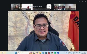 Ketua Bawaslu Rahmat Bagja dalam Diskusi Penguatan Tata Kelola Pemilu dan Transformasi Digital dalam Menghadapi Ancaman Disinformasi di Era Artificial Intelligence (AI) Menjelang Pemilu 2029 secara daring, di Jakarta, Selasa (21/7/2026).