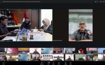 Badan Pengawas Pemilihan Umum (Bawaslu) Provinsi Lampung mengikuti Rapat Rutin Jajaran Sekretariat Bawaslu Provinsi dan Bawaslu Kabupaten/Kota se-Indonesia yang diselenggarakan oleh Bawaslu Republik Indonesia secara daring melalui Zoom Meeting, Senin (27/7).