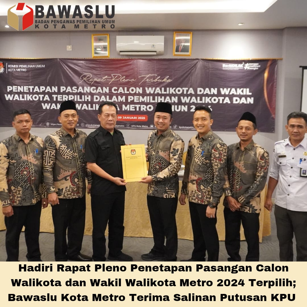 Foto Penyerahan Salinan Putusan KPU Metro