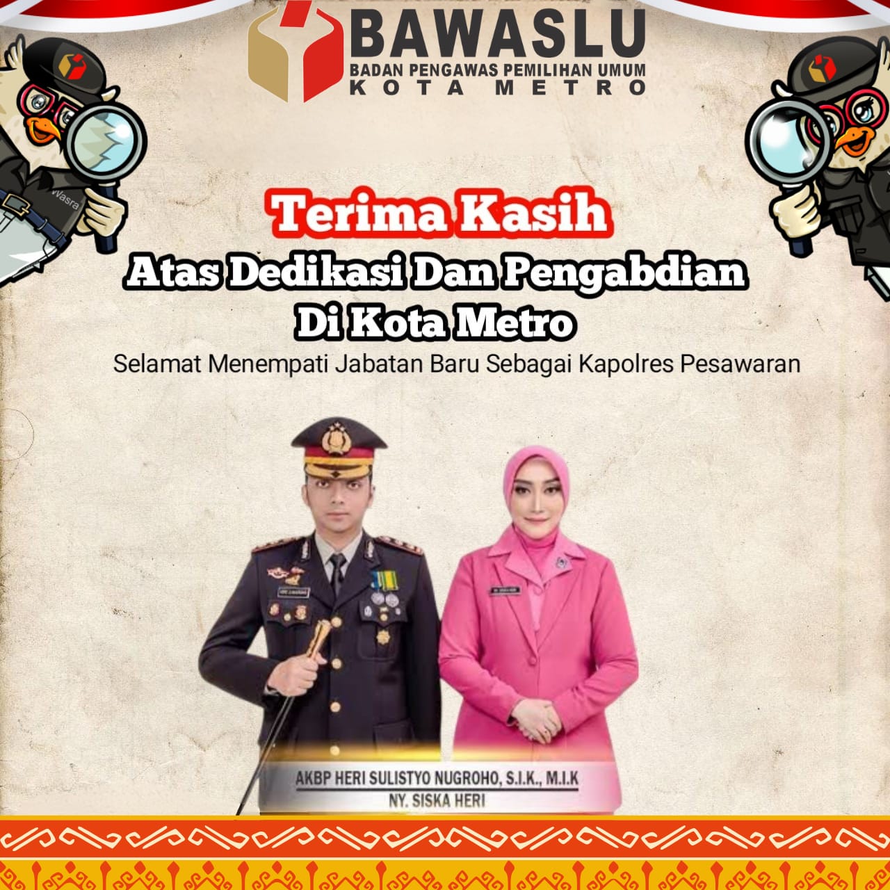 Selamat bertugas di tempat baru 