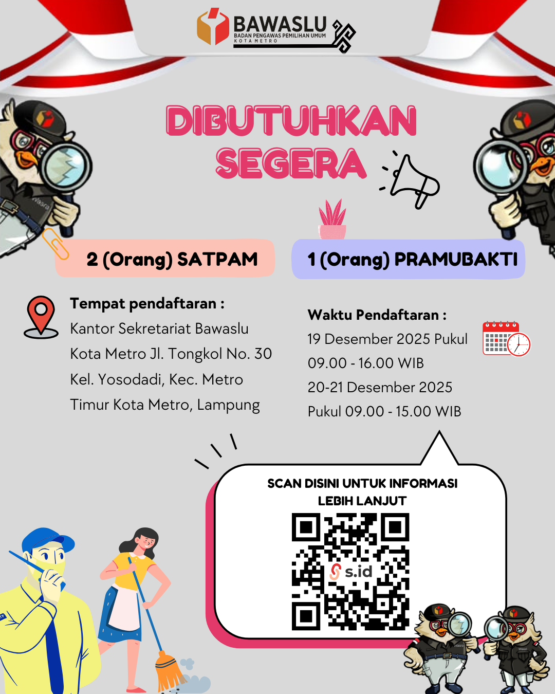 Pengumuman Rekruitmen Tenaga Pendukung 
