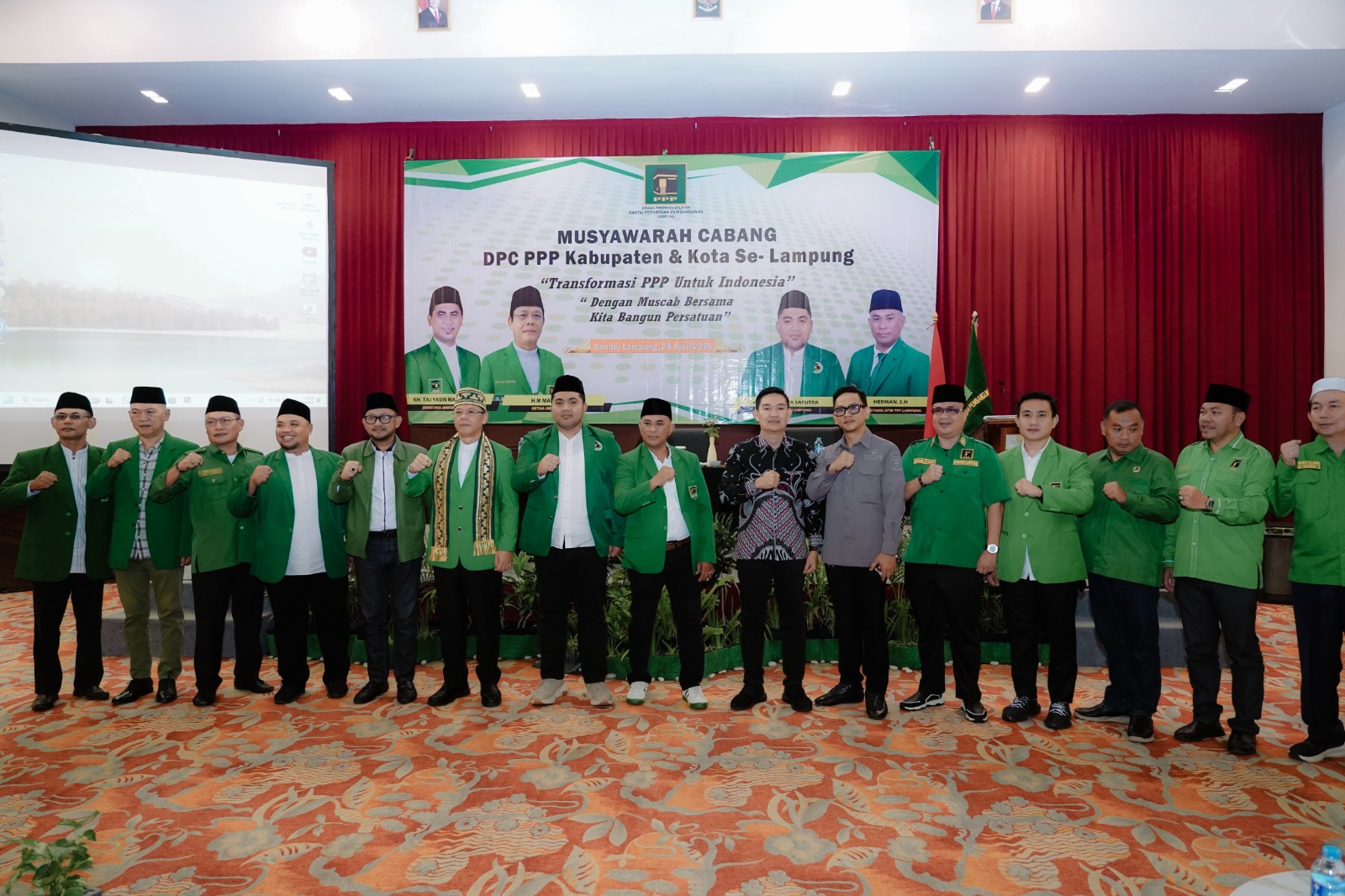 Anggota Bawaslu Provinsi Lampung, Gistiawan, menghadiri kegiatan Musyawarah Cabang (Muscab) Partai Persatuan Pembangunan (PPP) se-Provinsi Lampung yang diselenggarakan di Bandar Lampung pada Minggu (26/04).