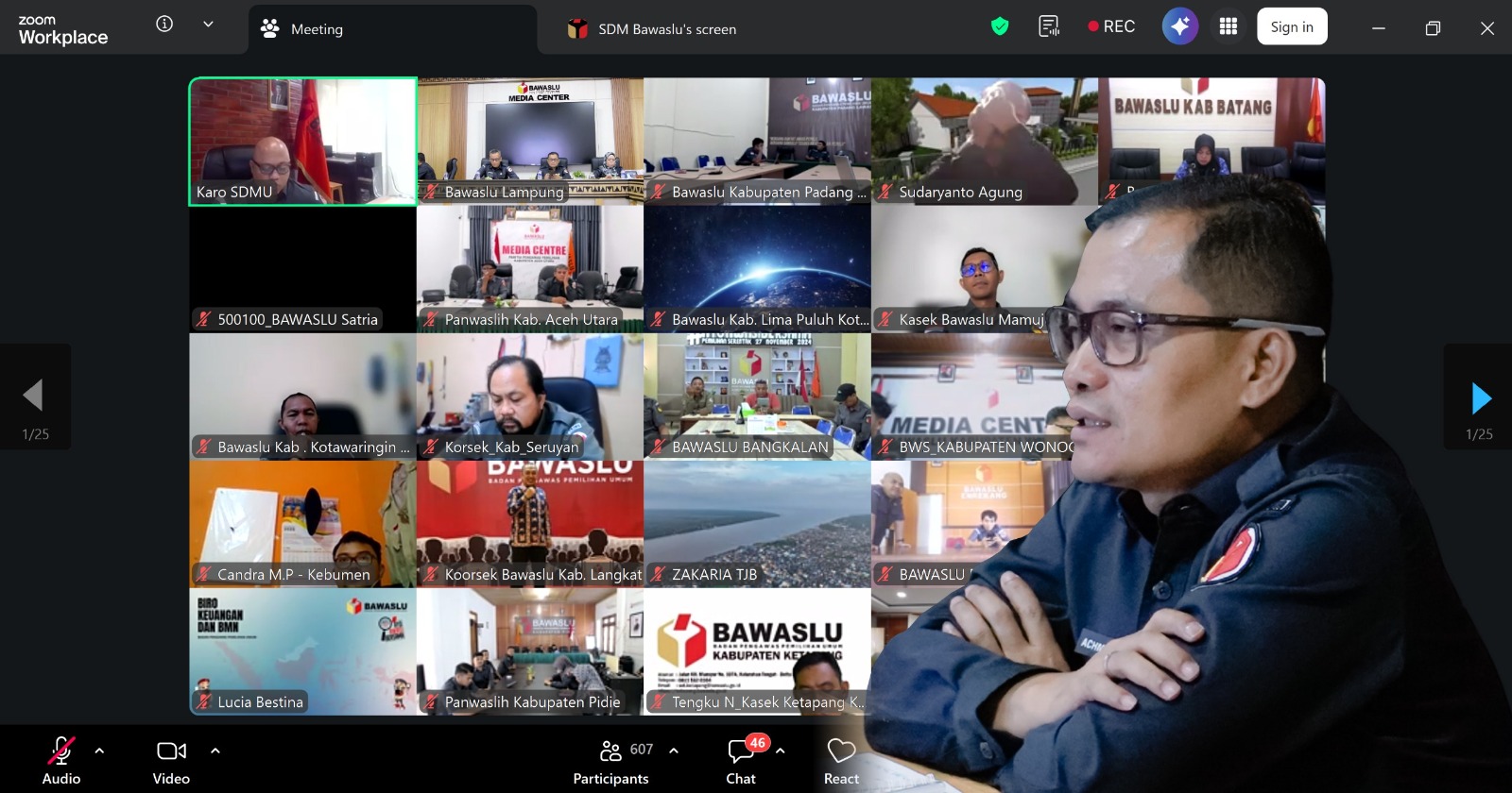 Bawaslu Provinsi Lampung menghadiri rapat bulanan jajaran sekretariat bersama Bawaslu RI yang dilaksanakan secara daring melalui zoom meeting pada Senin (27/04).
