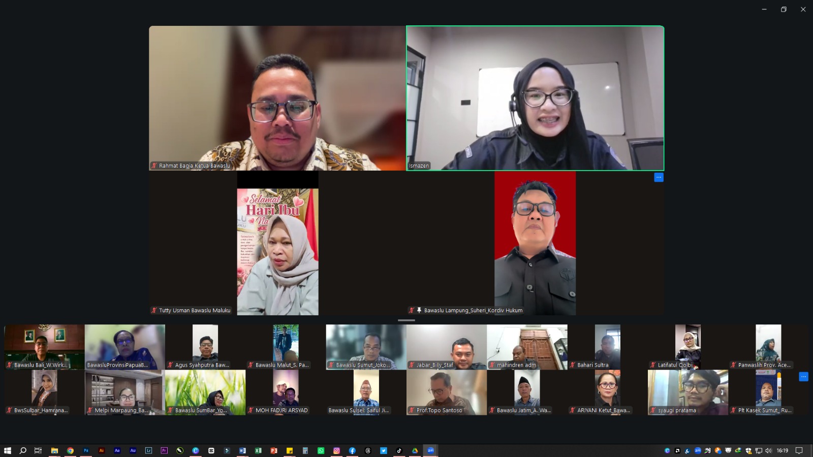 Anggota Badan Pengawas Pemilihan Umum (Bawaslu) Provinsi Lampung, Suheri, mengikuti kegiatan Upgrading Kompetensi Advokasi Hukum yang diselenggarakan oleh Bawaslu Republik Indonesia secara daring melalui Zoom Meeting, Senin (8/6).