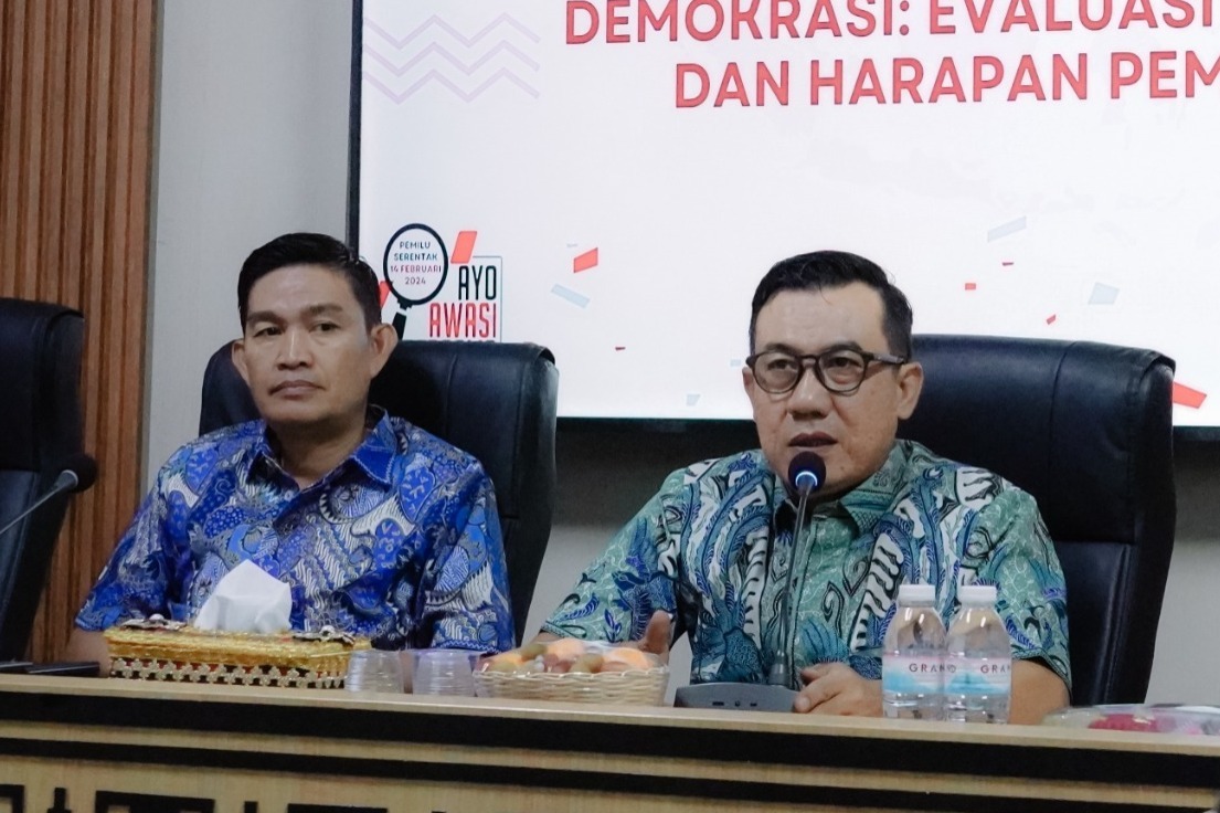 Badan Pengawas Pemilihan Umum (Bawaslu) Provinsi Lampung menyelenggarakan diskusi bertajuk “Suara Mahasiswa untuk Demokrasi: Evaluasi Pemilu 2024 dan Harapan Pemilu 2029” di Kantor Bawaslu Provinsi Lampung, Senin (22/06).