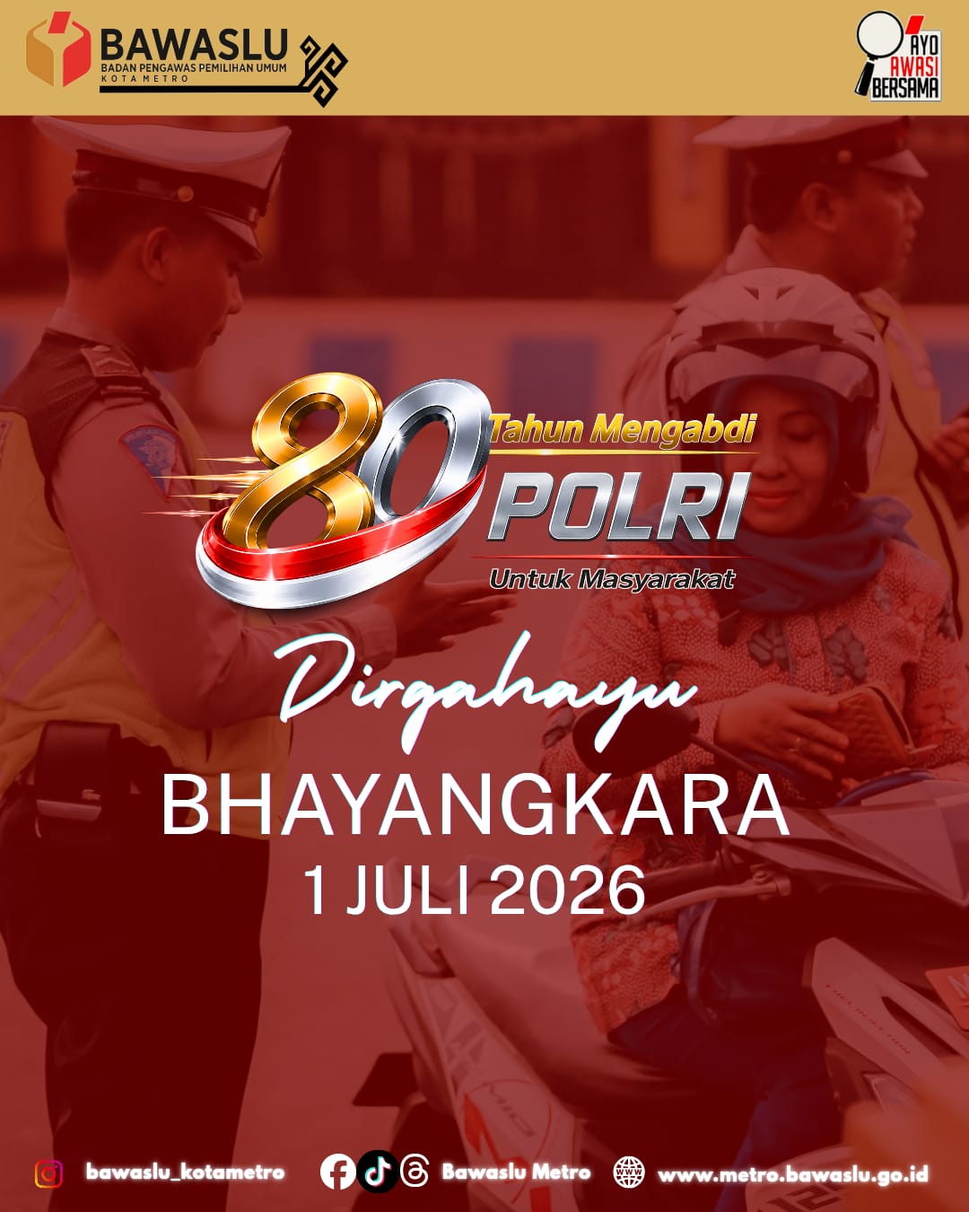 Ucapan Selamat HUT Bhayangkara ke-80 Tahun