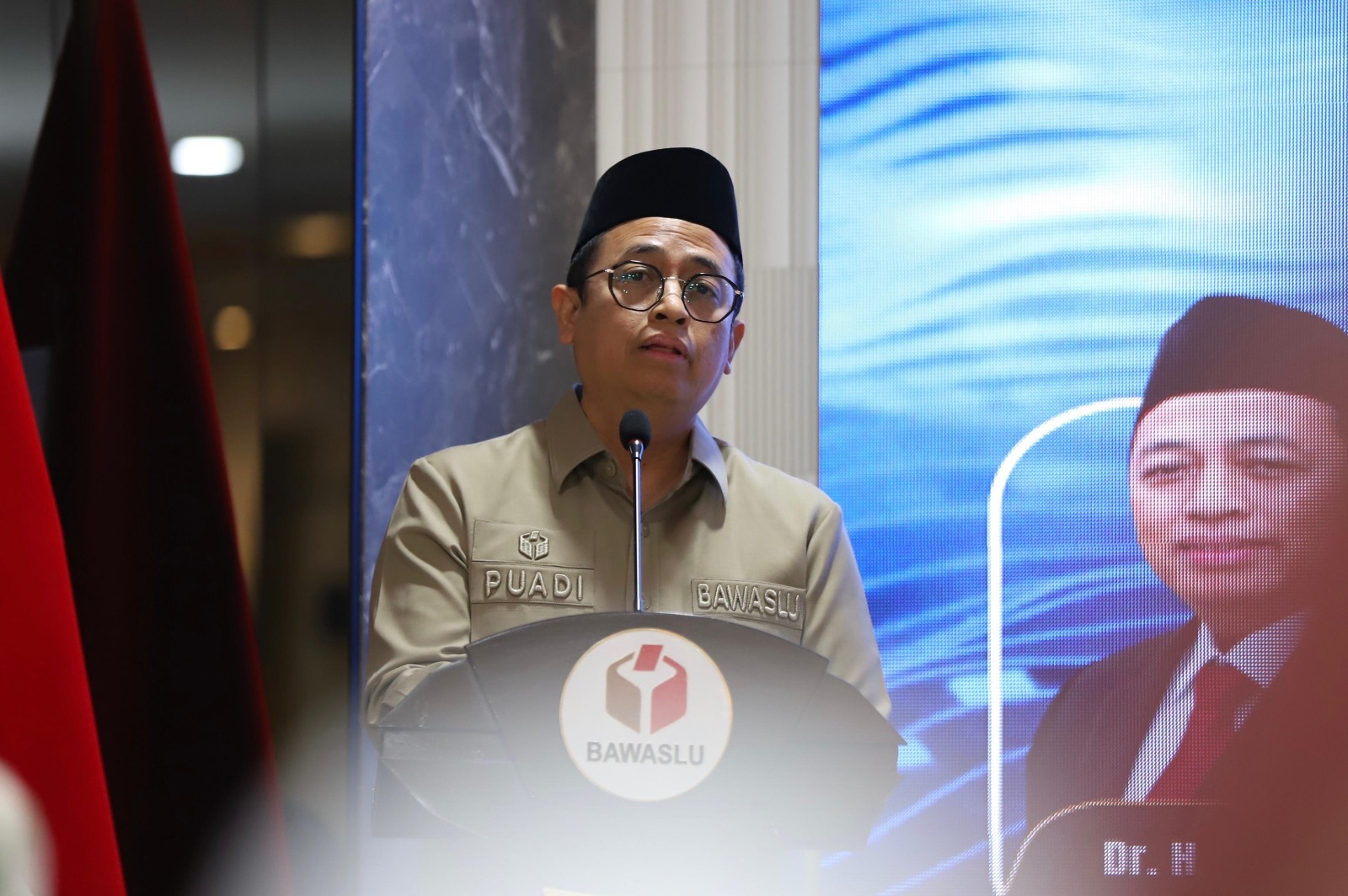 Anggota Bawaslu Puadi saat membuka FGD di Jakarta, Kamis (9/7/2026).