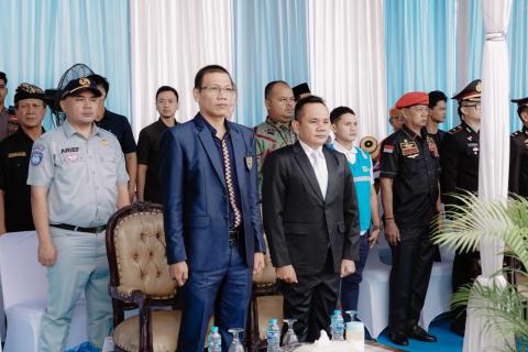 Ketua Bawaslu Provinsi Lampung, Iskardo P. Panggar, menghadiri Upacara Hari Bhayangkara ke-80 Tahun 2027 yang digelar di Markas Kepolisian Daerah (Mapolda) Lampung, Rabu (1/7).
