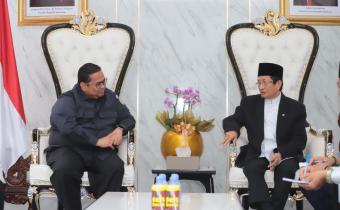Ketua Bawaslu Rahmat Bagja dan Menteri Agama 