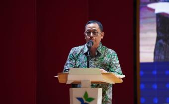Anggota Bawaslu Puadi saat peluncuran Buku Dinamika Pengawasan Pemilu: Peran Bawaslu dan Interaksi Kepentingan di Perpustakaan Nasional