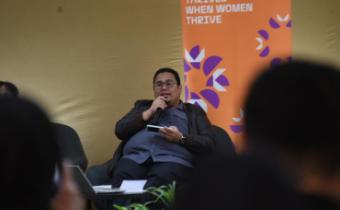Ketua Bawaslu Rahmat Bagja saat menjadi narasumber dalam seminar publik yang digelar Westminster Foundation for Democracy (WFD), di Universitas Katolik Indonesia Atma Jaya