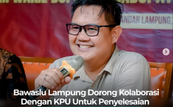 Penyampaian sambutan dari anggota Bawaslu Provinsi Lampung