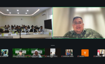 Ketua Bawaslu Rahmat Bagja dalam kegiatan Advance Training LK-III Tingkat Nasional Himpunan Mahasiswa Islam (HMI) Badan Koordinasi Sulawesi Utara (Sulut)-Gorontalo di Jakarta, Minggu (25/1/2026).