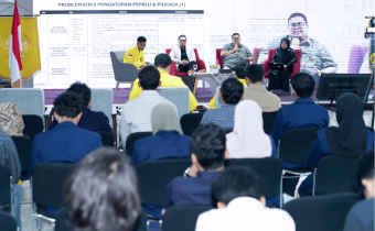 Ketua Bawaslu Rahmat Bagja saat menjadi narasumber di diskusi Quo Vadis Revisi UU Pemilu: Refleksi Pelaksanaan Pemilu 2024” di Pascasarjana Universitas Indonesia, Jakarta, Kamis (12/2/2025).