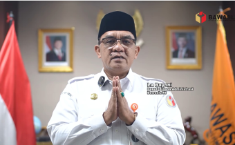 Deputi Bidang Administratif Bawaslu La Bayoni dalam Kultum Ngabuburit Pengawasan yang diselenggarakan secara daring