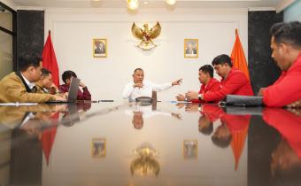 Anggota Bawaslu Totok Hariyono saat menerima audiensi DPP GMNI ke gedung Bawaslu di Jakarta, Rabu (4/3/2026).