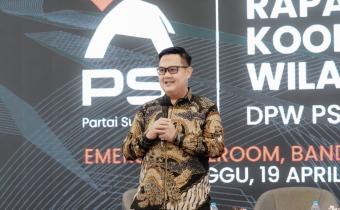 Anggota Bawaslu Provinsi Lampung, Suheri, menghadiri Rapat Koordinasi Wilayah yang diselenggarakan oleh DPW PSI Lampung di Bandar Lampung pada Minggu (19/04).