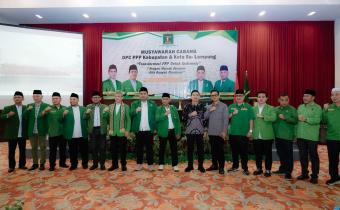 Anggota Bawaslu Provinsi Lampung, Gistiawan, menghadiri kegiatan Musyawarah Cabang (Muscab) Partai Persatuan Pembangunan (PPP) se-Provinsi Lampung yang diselenggarakan di Bandar Lampung pada Minggu (26/04).