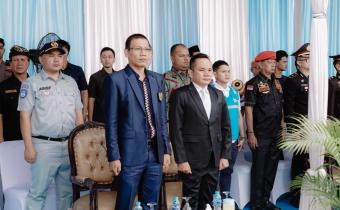 Ketua Bawaslu Provinsi Lampung, Iskardo P. Panggar, menghadiri Upacara Hari Bhayangkara ke-80 Tahun 2027 yang digelar di Markas Kepolisian Daerah (Mapolda) Lampung, Rabu (1/7).