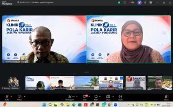 Sekertaris Jenderal Bawaslu, Ferdinand Eskol Tiar Sirait berikan arahan dalam Klinik Konsultasi Jabatan Fungsional sebagai forum bagi aparatur sipil negara (ASN), Jumat, (10/7/2026).