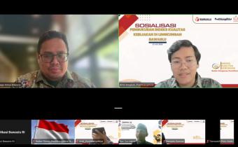 Ketua Bawaslu, Rahmat Bagja, saat membuka sosialisasi IKK Bawaslu tahun 2026 secara daring, Rabu (23/7/2026).