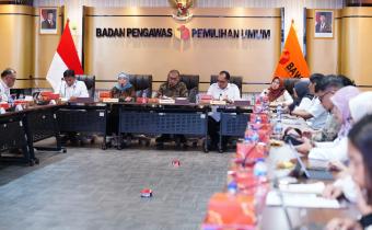 Entry Meeting Pemeriksaan Pendahuluan Kinerja atas Pelaksanaan Kegiatan Non-Tahapan Pemilu Tahun 2025 dan Semester I Tahun 2026 di Kantor Bawaslu, Rabu (29/7/2026).